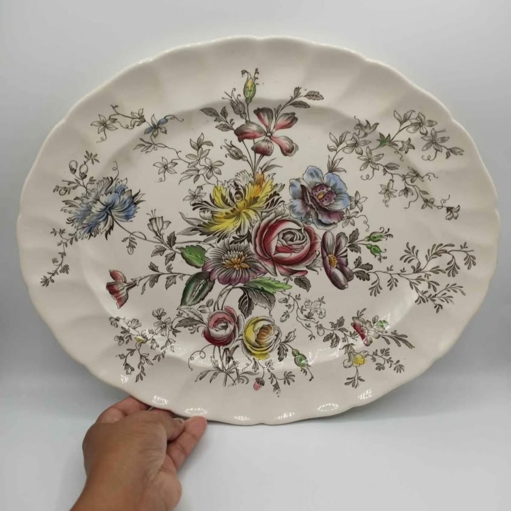 1940's Vintage Johnson Brothers SHERATON Oval Serving Platter